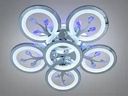 Стельовий LED-світильник «Квіткове сяйво» Diasha 8135/5+1HR - 95 Вт, диммер, пульт, 6 світлових кілець - мініатюра 3