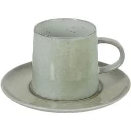 Чашка и блюдце J-line 250 мл мятно-зеленый (98306)