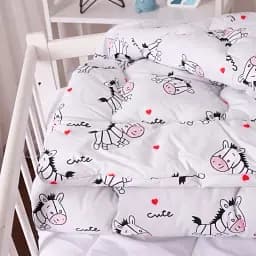 Набір дитячий MirSon зима Kids Time 20-0040 Cute white zebra 110x140 см бавовна: ковдра з подушкою (2200009671241) - мініатюра 7