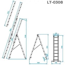 Драбина Intertool LT-0308 [140439] - мініатюра 4