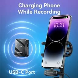 Бездротовий подвійний петличний мікрофон Vention USB-C 2-Pack Wireless Lavalier Black - мініатюра 5