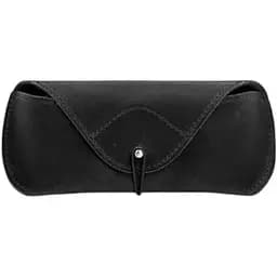 Кожаный чехол для очков BlankNote Crazy Horse с клапаном на резинке Черный