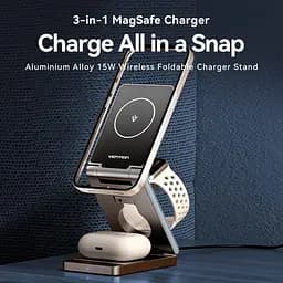 Зарядний пристрій Vention 15W 3-in-1 Magnetic Wireless Fast Charger Gray (FGFH0) - мініатюра 7