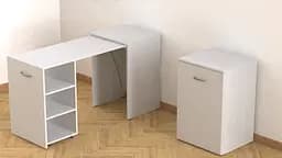 Стіл-тумба трансформер Смарт 1/2 Ferrum-decor 750x1450x600 ДСП Біле 16 мм (FRD-105074) - мініатюра 4