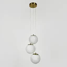 Люстра-пучок на 3 мармурових плафона | Line F | Арт. MJ141/3 AB+WT