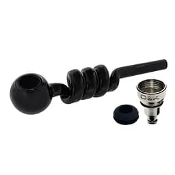 Трубка курильна скляна з охолодженням D&K Спіраль DK-8569A Black (15671) - мініатюра 2