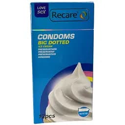 Презервативи Recare Big dotted ice cream 12 шт. ребристі з ароматом морозива (ROZ6501053497)