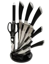 Набор ножей для кухни Bohmann BH-8001-08 из нержавеющей стали с подставкой 8 предметов Черный