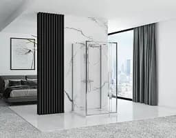 Душова кабіна Rea Rapid Swing 100x100 chrome пристінна REA-KPL-09123, Хром, Універсальна, прозорий, хром - мініатюра 3