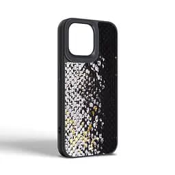 Кожаный чехол для Apple iPhone 14 Pro Max, Harder Snake Pattern, черный, термополиуретан ТПУ + экокожа с текстурой змеиной кожи, панель, защита корпуса, противоударный, микрофибра, рамка вокруг камеры, защита всего корпуса, (ARM76811) - мініатюра 2