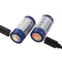 Акумулятор Keeppower 16340 RCR123A Li-ion 3.0 В 860 mAh з microUSB (Синій з білим) - мініатюра 2