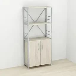 Етажерка 3/60 Ferrum-decor Серії Конект із тумбою 144x60x28 Сірий ДСП Сонома (FRD-104459)