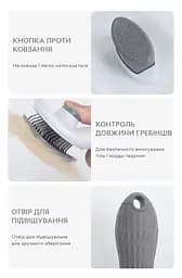 Щітка для видалення вовни і підшерстка у котів і собак Semi чесалка-пуходерка, що самоочищається 19 x 10 см, Grey - мініатюра 3