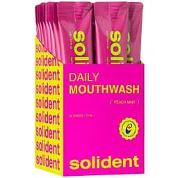 Набір ополіскувачів для ротової порожнини Solident Peach mint 200 мл (20 стіків по 10 мл)