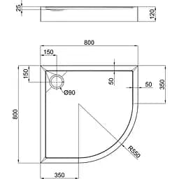 Душова кабіна Lidz Latwa SC80x80.SAT.LOW.GR скло тоноване 4 мм з душовим піддоном Qtap Robin 308 - мініатюра 4