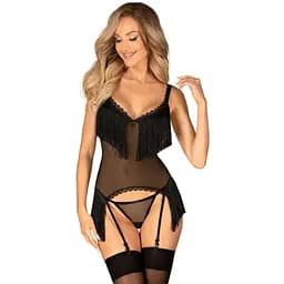 Корсет Obsessive Sherila XL/2XL черный