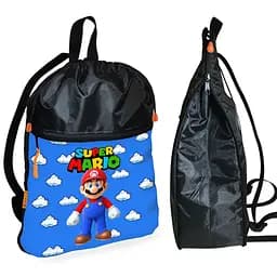 Рюкзак-мішок для взуття, спортивної форми Супер Маріо «Super Mario» дитяча сумка для змінки з розширювачем (01304)