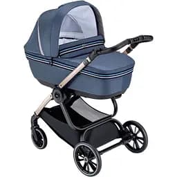 Універсальна коляска 2 в 1 CAM Techno Milano рама золота, синя (805T/V93/978/552K)