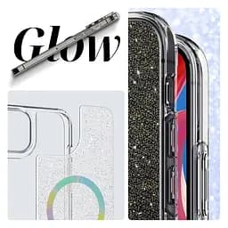 Противоударный чехол для Apple iPhone 14 Pro, Glow MagSafe, прозрачный, с функцией MagSafe, накладка с блестками, ударопрочный TPU+PC, поддержка беспроводной зарядки, ArmorStandart (ARM69724) - мініатюра 5