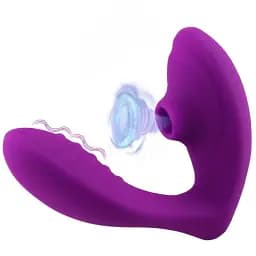 Вібратор з вакуумною стимуляцією I’MCUM DoubleLick Pro Фіолетовий (IM-KCD210-purple)