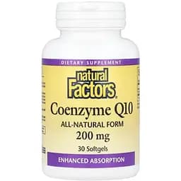 Коензим Q10 Natural Factors Coenzyme Q10 200 mg, 30 капсул