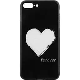 Чохол-накладка Toto Glass Fashionable Case Apple iPhone 7 Plus/8 Plus White Heart on Black