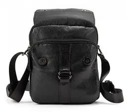 Чоловіча шкіряна сумка месенджер Tiding Bag Чорна - мініатюра 4