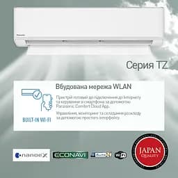 Кондиціонер Panasonic Super Compact Inverter CS-TZ50ZKEW/CU-TZ50ZKE - мініатюра 6
