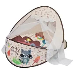 Килимок-манеж для немовляти Tiibaby 66526A 2в1, дуга, підвіски, грає музика Білка, Бежевий