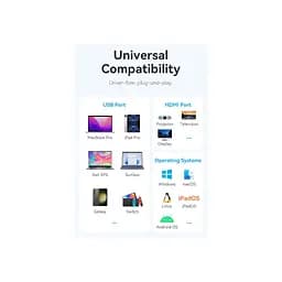 Концентратор Vention USB 3.1 Type-C to HDMI 4K60Hz/USB 3.0x3/PD 100W 5-in-1 (TQDHB) - мініатюра 9