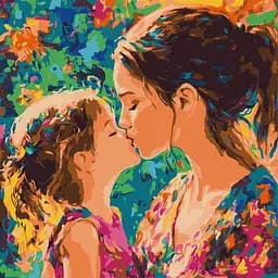 Картина по номерам "Материнський поцілунок" ©art_selena_ua KHO8577, 40х40 см