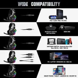 Навушники Onikuma Gaming K10 Pro LED чорні - мініатюра 3
