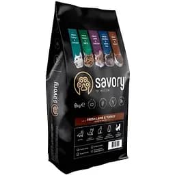 Сухий корм для котів з чутливим травленням Savory Adult Cat Sensitive Digestion Fresh Lamb & Turkey зі свіжим м’ясом ягняти та індички 8 кг