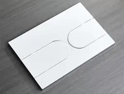 Панель змиву Koer KT-0604-03 240x160x10mm пластикова, кнопка закруглена KR5322, Білий - мініатюра 4