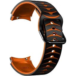 Ремінець для Samsung Galaxy Watch 5 44mm - чорно-жовтогарячий ширина кріплення 20мм силікон Watchbands Scales (W19-7WB61136966)