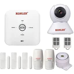 GSM WiFi сигналізація Konlen Tuya Maxi, повний комплект для дому та офісу + WiFi 1080p камера, подвійний захист