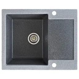 Мийка кухонна Valetti Art 26D прямокутна композитна 620х500 мм сіро-чорна