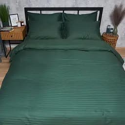 Комплект постільної білизни Moon&Star Satin Stripe Mystic Green Євро 200х220 наволочки 2х70х70 - мініатюра 3