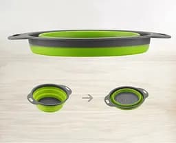 Друшляк силіконовий складаний великий + маленький Collapsible filter baskets - мініатюра 5