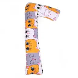 Подушка для вагітних та відпочинку MirSon Г-подібна №5013 Color Line Кіт батон 140х40х20 см помаранчева (2200010969641)