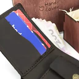 Подарунковий набір чоловічий  Handycover №47 (коричневий) гаманець і обкладинка на паспорт) в коробці - мініатюра 8
