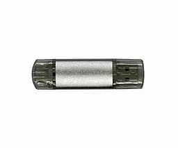 Флеш-накопичувач XON FlashDrive DuoConnect 128GB (USB 2.0 + USB Type-C) Сірий (FX2DX128MS 7591) - мініатюра 3