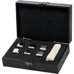 Подарунковий набір Whiskey Stones "Сталевий" чорний - 6 сталевих кубиків для охолодження віскі