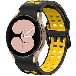 Ремінець для Samsung Galaxy Watch 5 40mm - чорно-жовтий ширина кріплення 20мм силікон Watchbands Galaxy Sport (W40-0WB65331165)