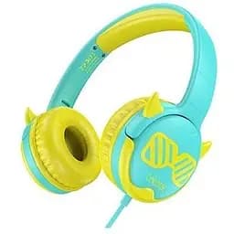 Наушники Celebrat детские проводные A25 3.5 мм складные голубо-желтые