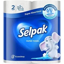Паперові рушники Selpak 3 шари 80 відривів 2 рулони (8690530015029)