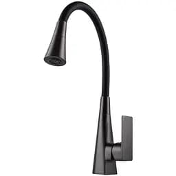 Змішувач Globus Lux NIAGARA GLN-0203SM-GP одноричажний поворотний для кухні графіт чорний з системою швидкого монтажу - мініатюра 4