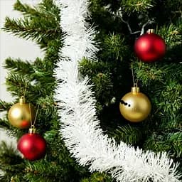 Мішура новорічна Yiwu 6-шарова біла 200х9 см