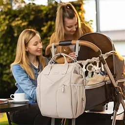 Рюкзак для мами Babyono Modern Style бежевий з матрасиком для пеленання 40x27x19 см (1649/02) - мініатюра 10