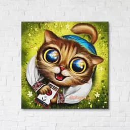 Картина постер на полотні BrushMe Котик ППО